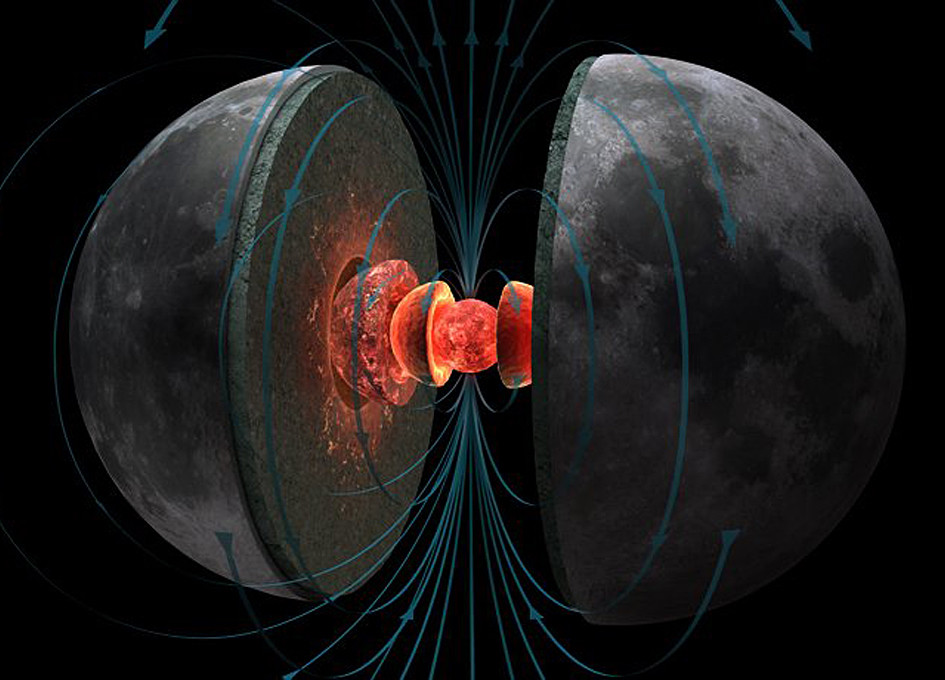 Магнитное поле Луны было мощнее чем у Земли
